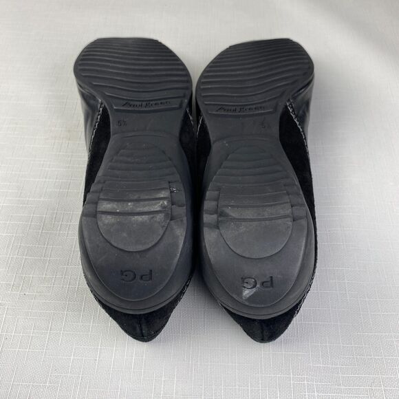 Paul Green Munchen Black LEATHER + SUEDE Stitched LOAFERS! Square Toe Sz 5.5 - Picture 11 of 12